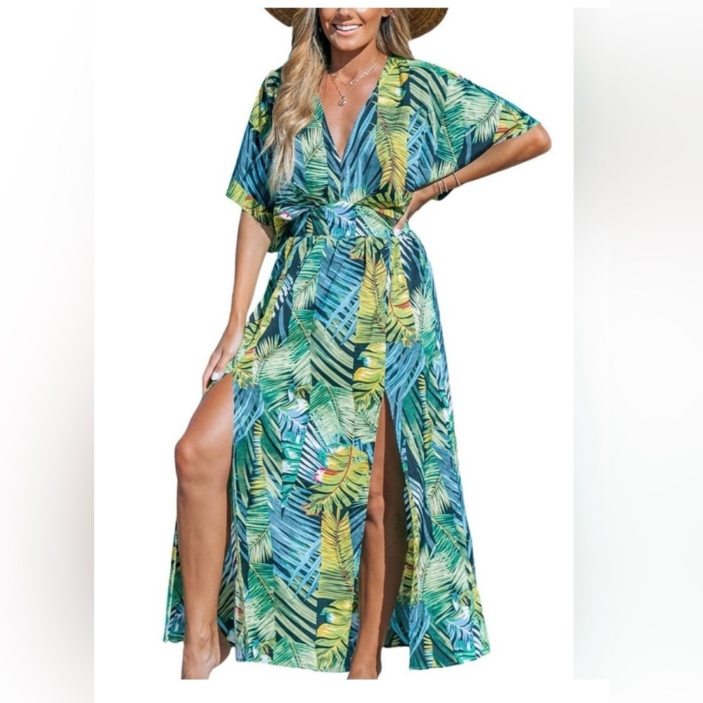 Cupshe Tropical Green Maxi Dress
